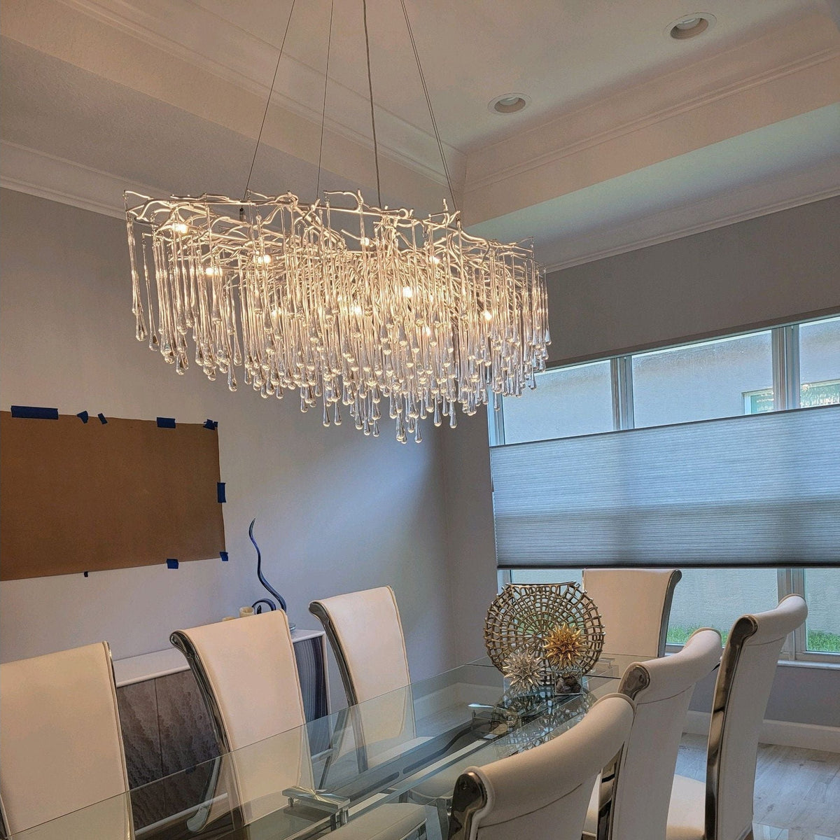Lukas Oval Branching Brass Linear Teardrop Chandelier - 47" lengthDark Copper - VChandelier
