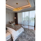 Lukas Oval Branching Brass Linear Teardrop Chandelier - 73" LengthDark Copper - VChandelier