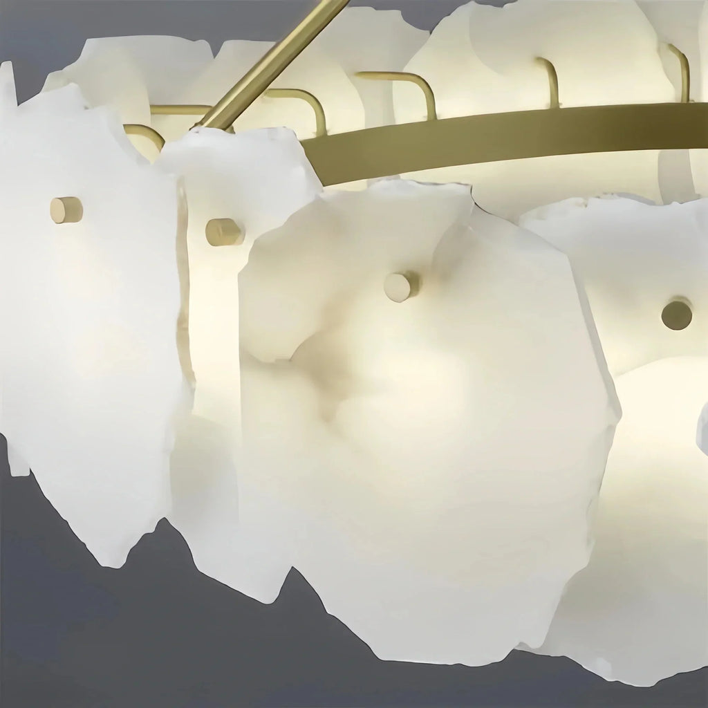 Luxury Alabaster Flakes Linear Chandelier Hanging Rod Light -  - VChandelier
