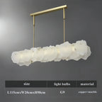 Luxury Alabaster Flakes Linear Chandelier Hanging Rod Light -  - VChandelier
