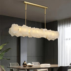 Luxury Alabaster Flakes Linear Chandelier Hanging Rod Light -  - VChandelier
