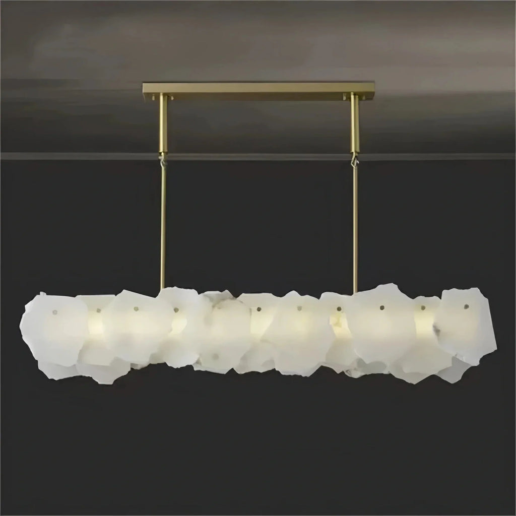 Luxury Alabaster Flakes Linear Chandelier Hanging Rod Light -  - VChandelier