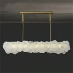 Luxury Alabaster Flakes Linear Chandelier Hanging Rod Light -  - VChandelier