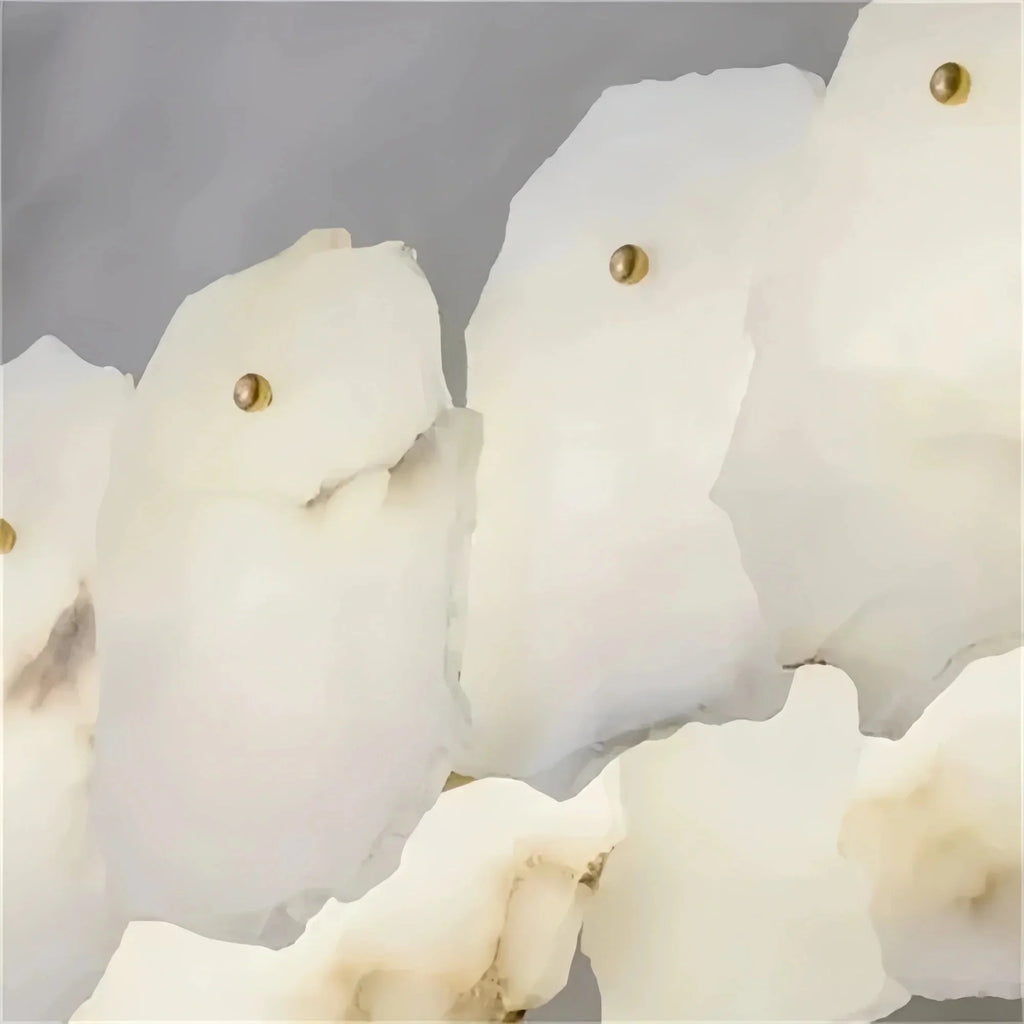 Luxury Alabaster Flakes Linear Chandelier Hanging Rod Light -  - VChandelier
