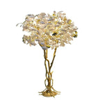 Luxury Creative White Ceramic Ginkgo Biloba Copper Branch Tree Floor Lamp for Living Room and Bedroom - D39.4"*H82.7"Warm Light - VChandelier
