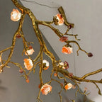 Luxury Elegant Golden Branch Blossom Twig Natural Crystal Lighting Set - Pendant Chandelier/L50.39“*W24.8”Warm Light - VChandelier