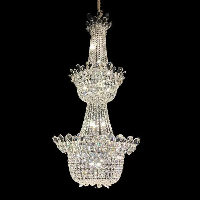 Luxury Empire Branch Crystal Chandelier Pendant Light for Entryway and Foyer - D27.60'' * H58.27'' / 18 LightsWarm Light - VChandelier