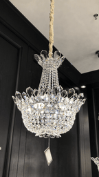 Luxury Empire Branch Crystal Chandelier Pendant Light for Entryway and Foyer - D27.60'' * H58.27'' / 18 LightsWarm Light - VChandelier