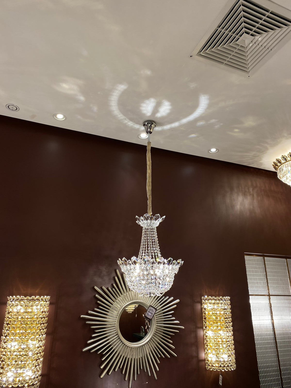 Luxury Empire Branch Crystal Chandelier Pendant Light for Entryway and Foyer - D23.6" *H26.4"Warm Light - VChandelier