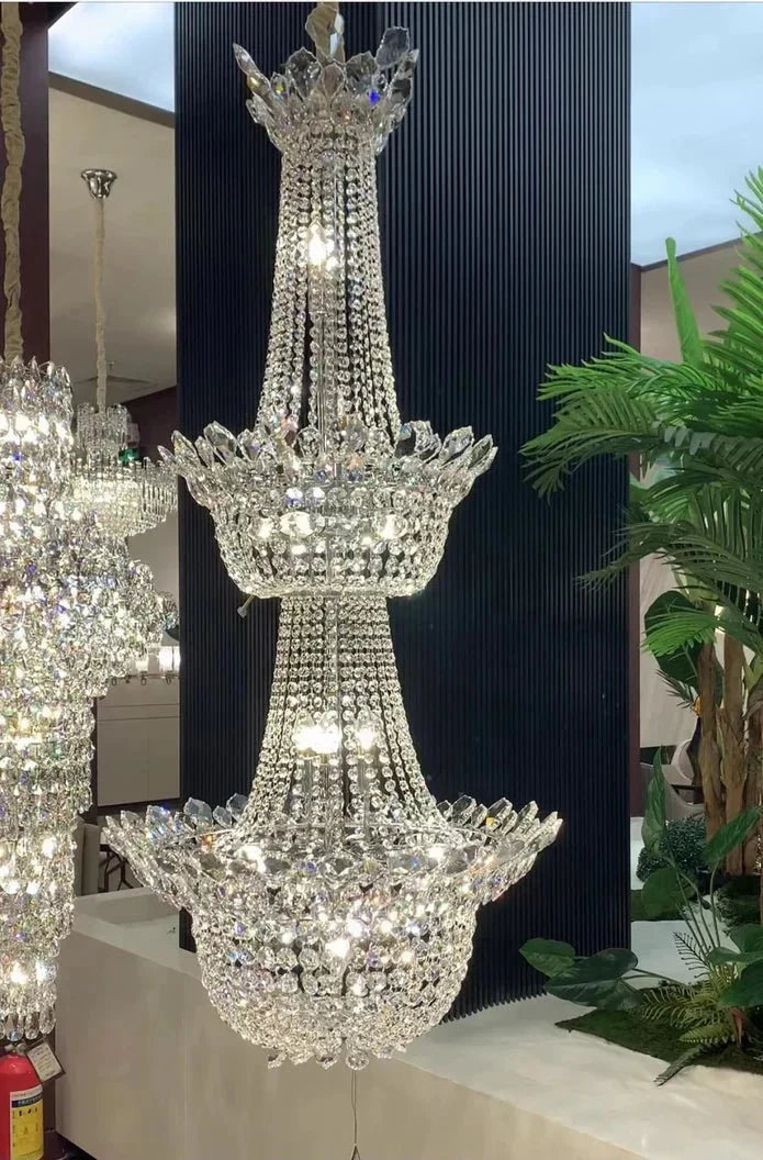 Luxury Empire Branch Crystal Chandelier Pendant Light for Entryway and Foyer - D19.7" *H23.6"Warm Light - VChandelier