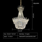 Luxury Empire Branch Crystal Chandelier Pendant Light for Entryway and Foyer - D32.28'' * H47.24'' / 18 LightsWarm Light - VChandelier