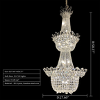 Luxury Empire Branch Crystal Chandelier Pendant Light for Entryway and Foyer - D32.28'' * H47.24'' / 18 LightsWarm Light - VChandelier