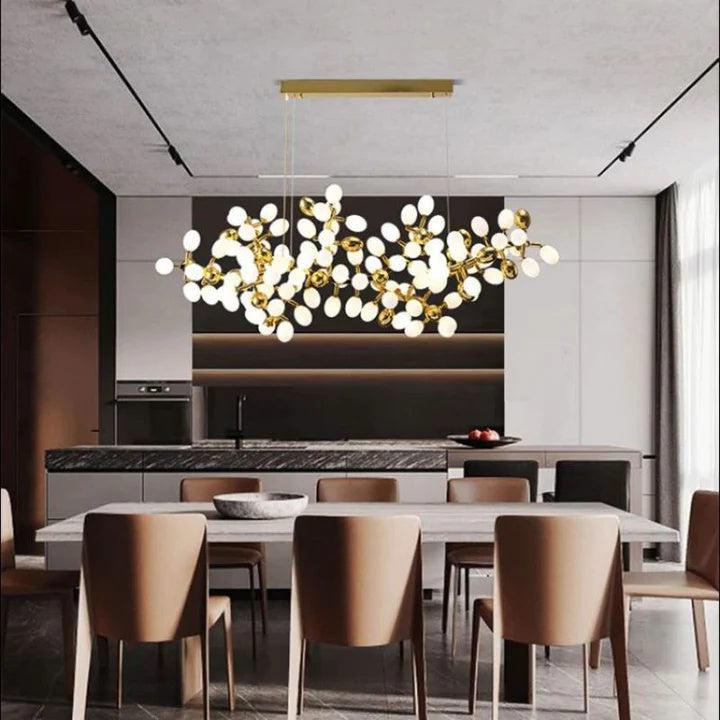 Luxury Escamoles Modern Linear Grape Chandelier - Small: 39.4" L - VChandelier