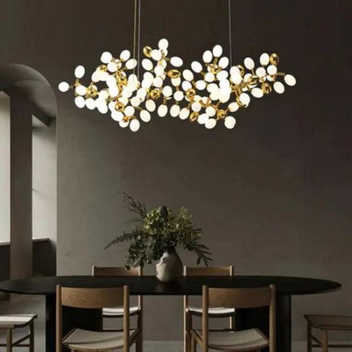 Luxury Escamoles Modern Linear Grape Chandelier - Small: 39.4" L - VChandelier
