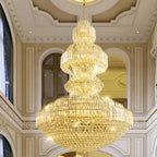 Luxury Extra Large Crystal Chandelier Round Ceiling Light Fixture for Foyer, Entryway & Entrance - D39.4"*H59.1"Warm Light - VChandelier