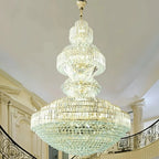 Luxury Extra Large Crystal Chandelier Round Ceiling Light Fixture for Foyer, Entryway & Entrance - D39.4"*H59.1"Warm Light - VChandelier