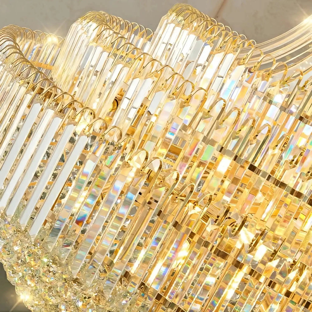 Luxury Extra Large Crystal Chandelier Round Ceiling Light Fixture for Foyer, Entryway & Entrance - D39.4"*H59.1"Warm Light - VChandelier