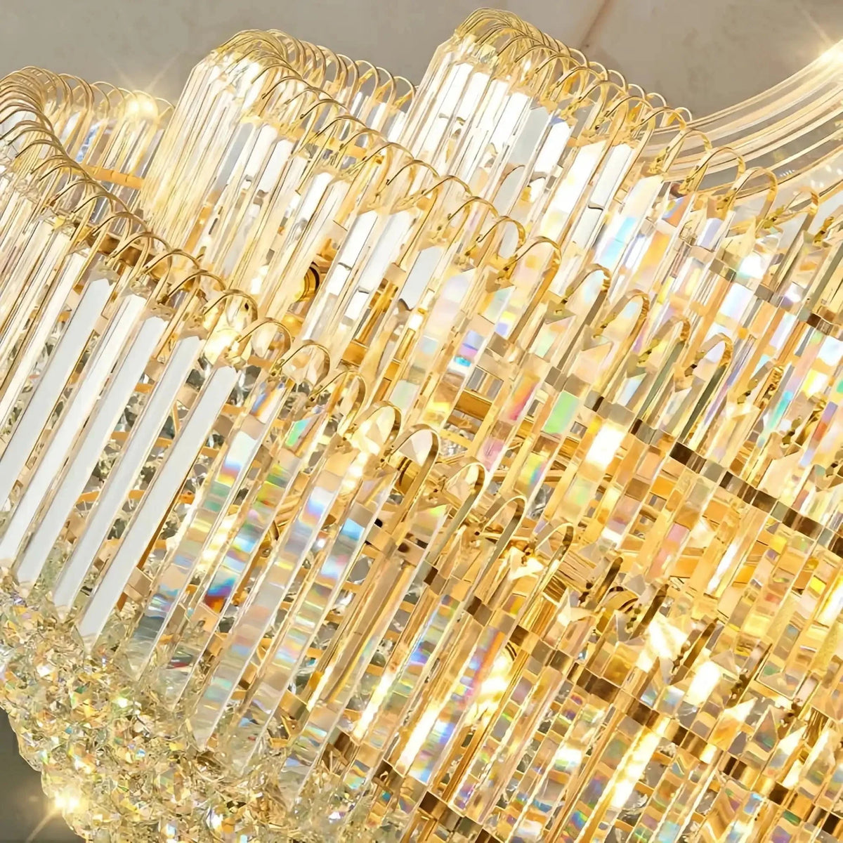 Luxury Extra Large Crystal Chandelier Round Ceiling Light Fixture for Foyer, Entryway & Entrance - D39.4"*H59.1"Warm Light - VChandelier