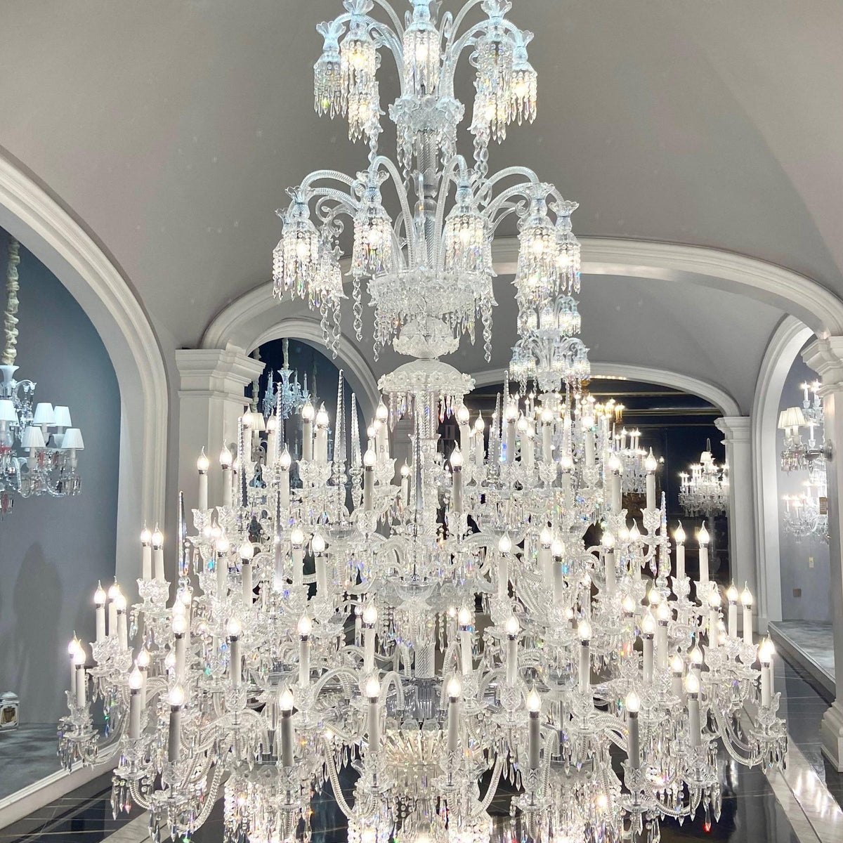 Luxury Large Multi Candles Chandelier Islam Crystal Ceiling Lighting Fixture For Living Room/ Hall Decoration-Chandeliers - VChandelier-73 Lights/ D59.1"*H82.68"(D150cm*H210cm)/150kg-Warm Light - VChandelier