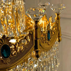 Luxury Majesty Grand Crown Top Cascading Long Tiered Crystal Chandelier - D23.62"*H137.80" (D60cm*H350cm)Warm Light - VChandelier