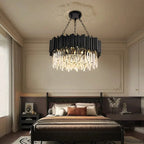Luxury Modern Living Room Black Crystal Light Fixture - W17.7‘’×H15'' - VChandelier