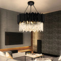 Luxury Modern Living Room Black Crystal Light Fixture - W17.7‘’×H15'' - VChandelier