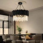 Luxury Modern Living Room Black Crystal Light Fixture - W17.7‘’×H15'' - VChandelier