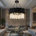 Luxury Modern Living Room Black Crystal Light Fixture - W17.7‘’×H15'' - VChandelier