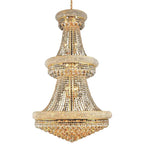 Luxury Modern Primo Wide Gold Crystal Chandelier for High Ceiling Foyer & Staircase - VChandelier