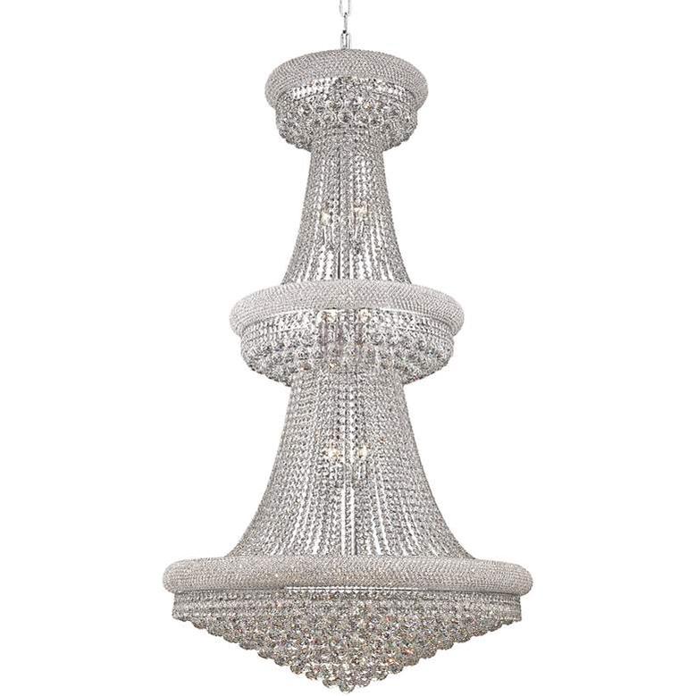 Luxury Modern Primo Wide Gold Crystal Chandelier for High Ceiling Foyer & Staircase - VChandelier