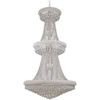 Luxury Modern Primo Wide Gold Crystal Chandelier for High Ceiling Foyer & Staircase - VChandelier