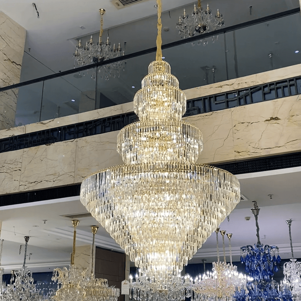 Luxury Multi - tiered Extra Large Crystal Chandelier for Staircase/Foyer/Entryway - 87 Lights/ D59.1"*H92.52" - VChandelier