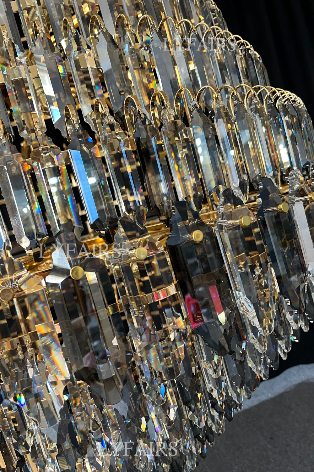 Luxury Multi-tiered Honeycomb Crystal Chandelier for High Ceiling-Chandeliers - VChandelier