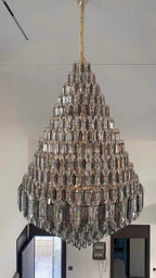 Luxury Multi-tiered Honeycomb Crystal Chandelier for High Ceiling-Chandeliers - VChandelier