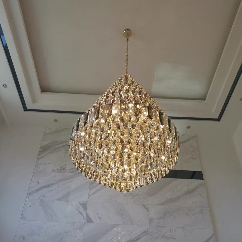 Luxury Multi-tiered Honeycomb Crystal Chandelier for High Ceiling-Chandeliers - VChandelier