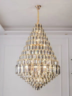 Luxury Multi-tiered Honeycomb Crystal Chandelier for High Ceiling-Chandeliers - VChandelier