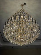 Luxury Multi-tiered Honeycomb Crystal Chandelier for High Ceiling-Chandeliers - VChandelier