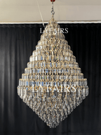 Luxury Multi-tiered Honeycomb Crystal Chandelier for High Ceiling-Chandeliers - VChandelier