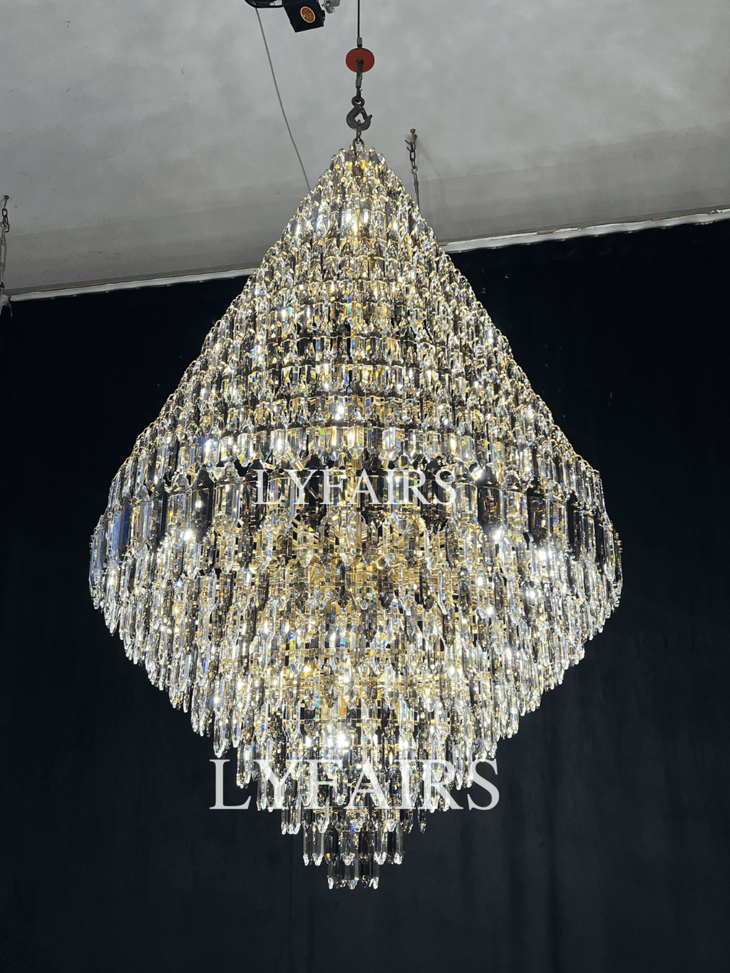 Luxury Multi-tiered Honeycomb Crystal Chandelier for High Ceiling-Chandeliers - VChandelier