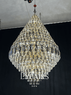 Luxury Multi-tiered Honeycomb Crystal Chandelier for High Ceiling-Chandeliers - VChandelier