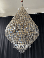 Luxury Multi-tiered Honeycomb Crystal Chandelier for High Ceiling-Chandeliers - VChandelier