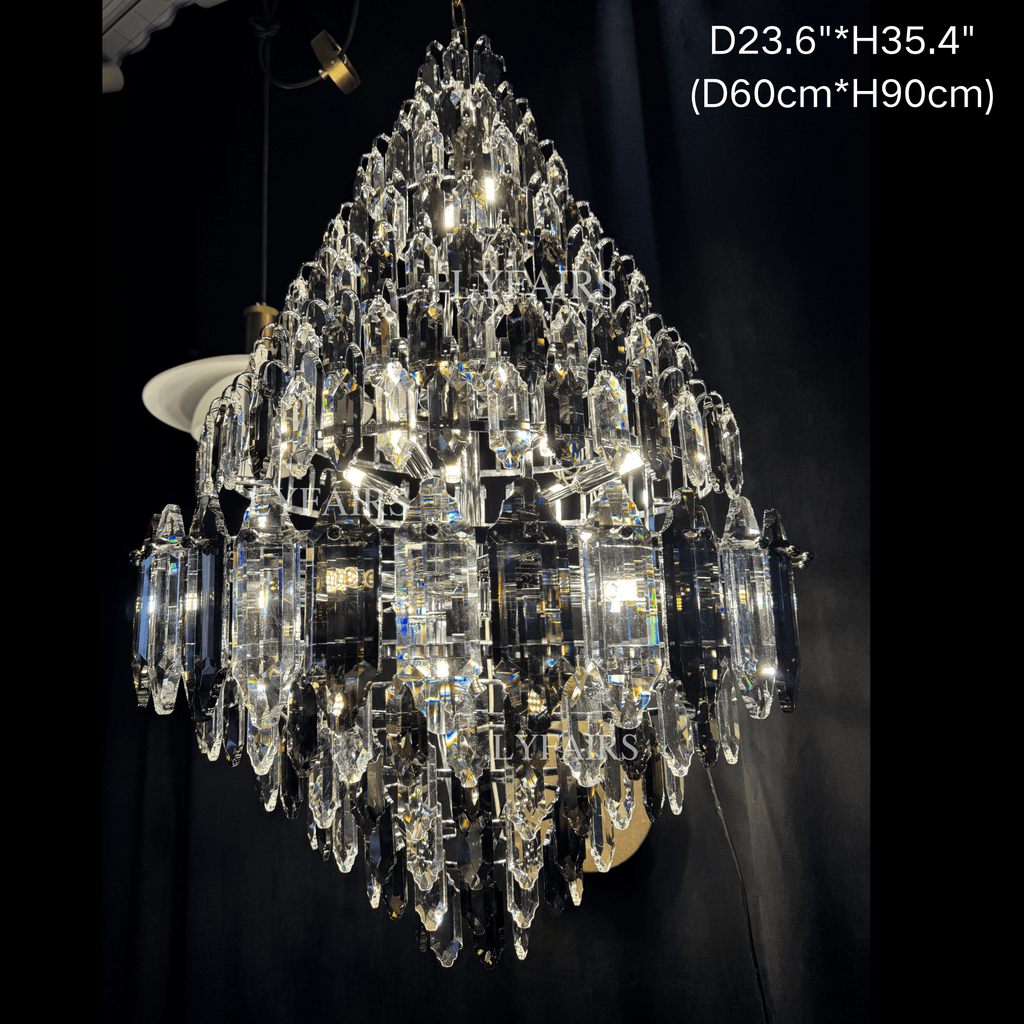 Luxury Multi-tiered Honeycomb Crystal Chandelier for High Ceiling-Chandeliers - VChandelier