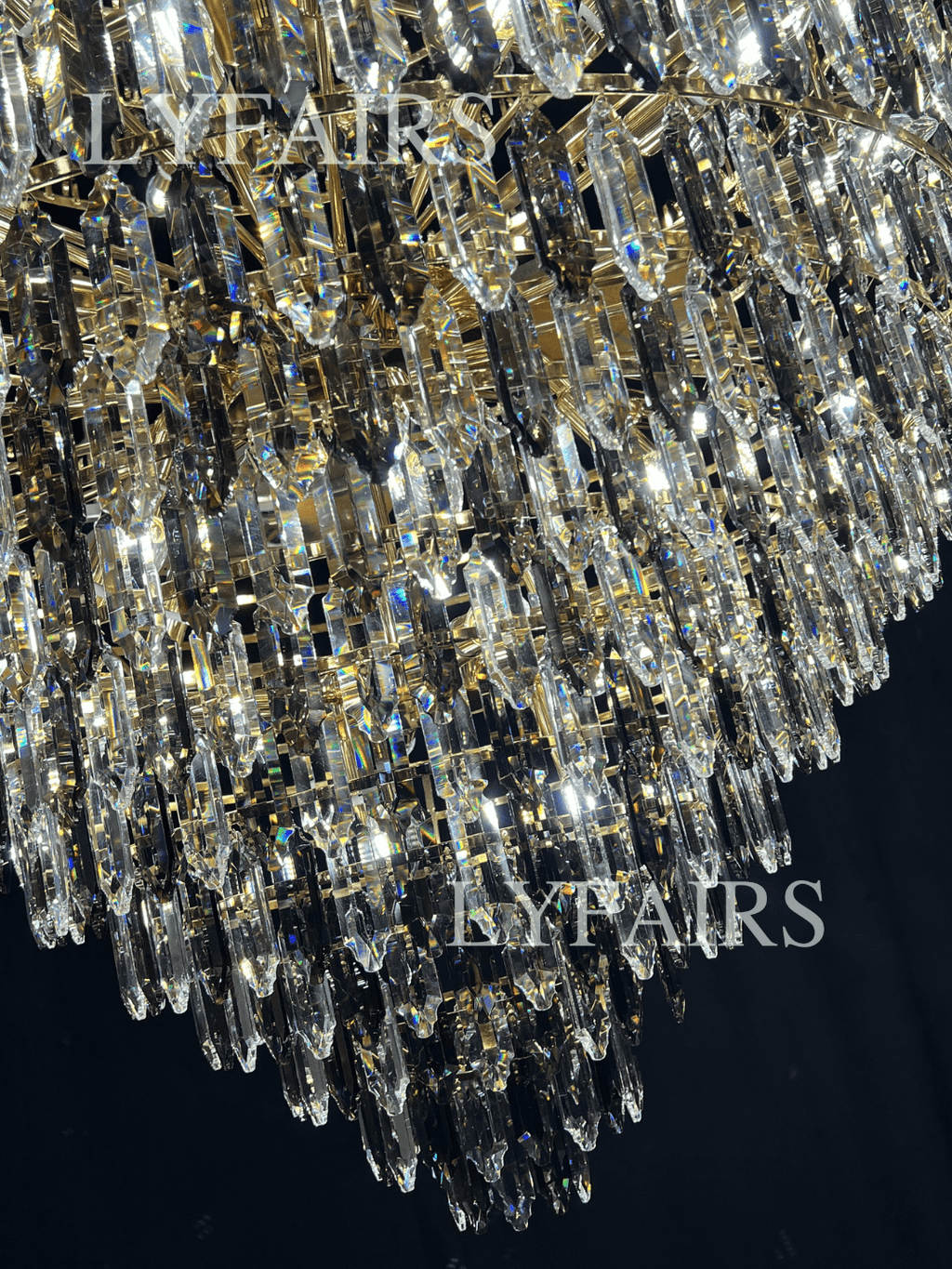 Luxury Multi-tiered Honeycomb Crystal Chandelier for High Ceiling-Chandeliers - VChandelier