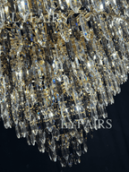 Luxury Multi-tiered Honeycomb Crystal Chandelier for High Ceiling-Chandeliers - VChandelier