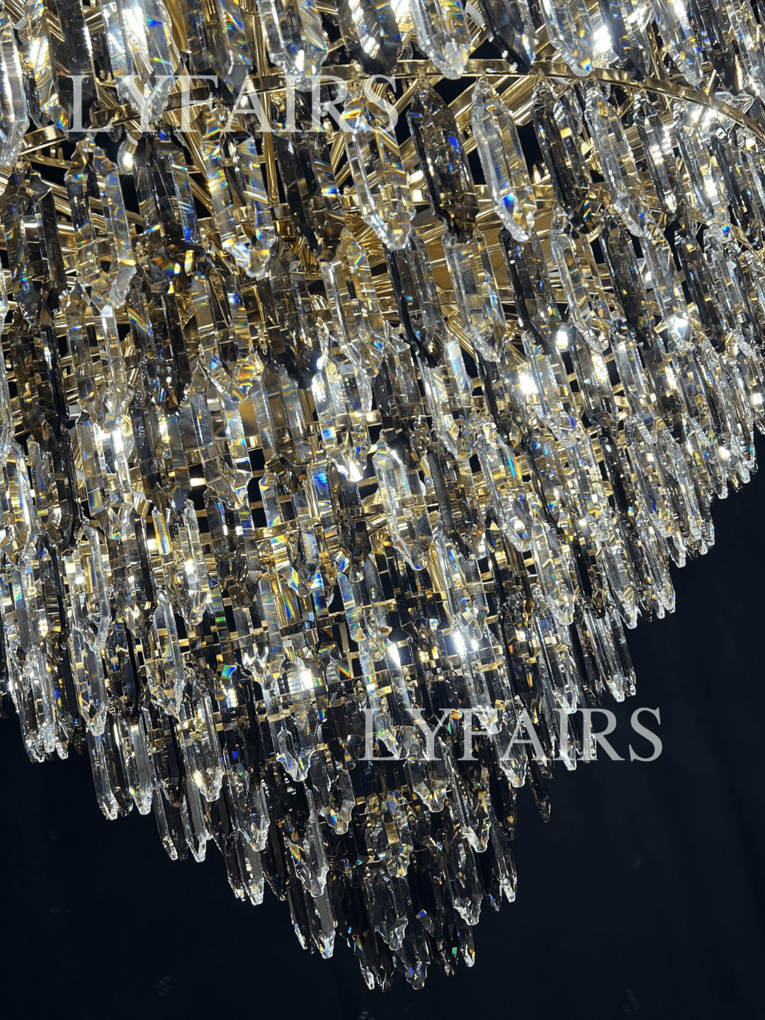 Luxury Multi-tiered Honeycomb Crystal Chandelier for High Ceiling-Chandeliers - VChandelier