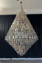 Luxury Multi-tiered Honeycomb Crystal Chandelier for High Ceiling-Chandeliers - VChandelier