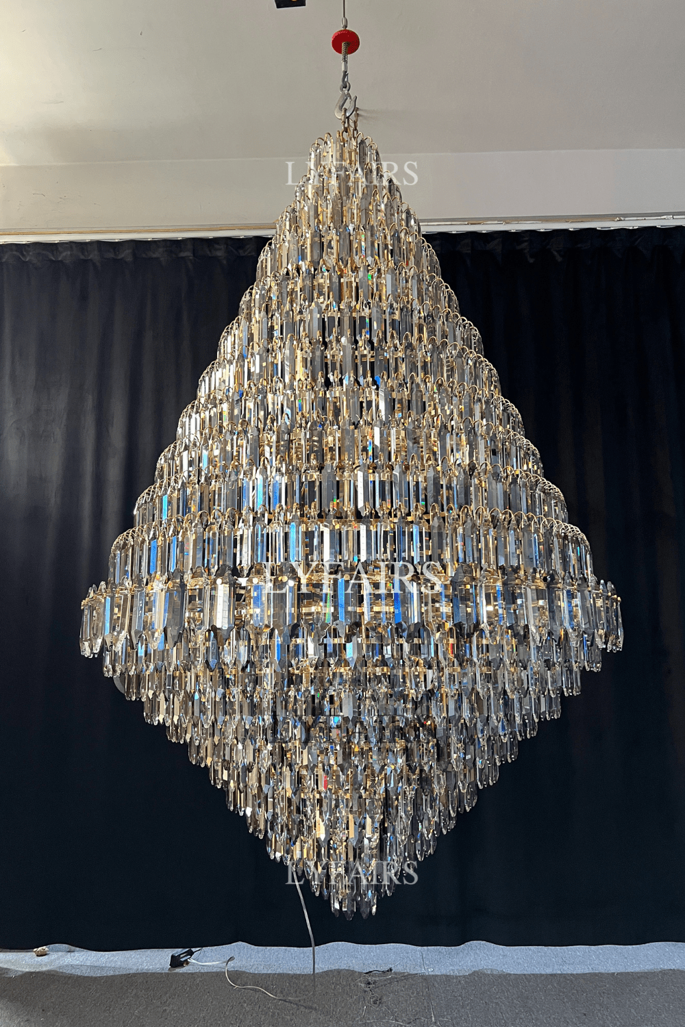 Luxury Multi-tiered Honeycomb Crystal Chandelier for High Ceiling-Chandeliers - VChandelier
