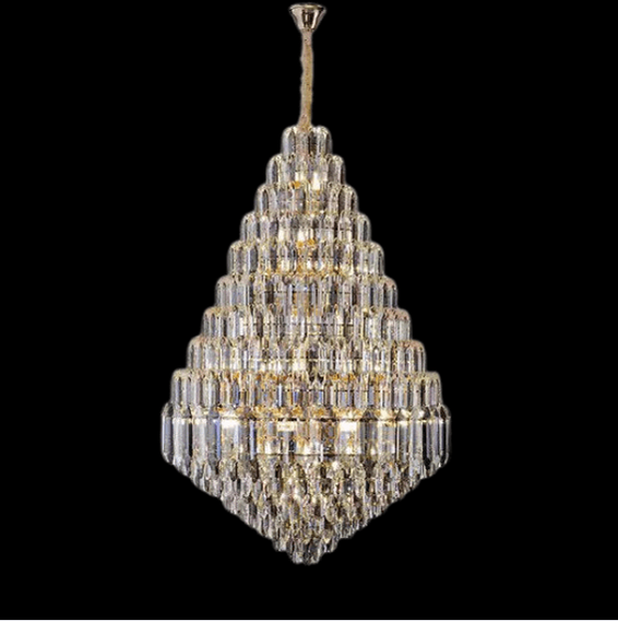 Luxury Multi-tiered Honeycomb Crystal Chandelier for High Ceiling-Chandeliers - VChandelier