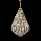 Luxury Multi-tiered Honeycomb Crystal Chandelier for High Ceiling-Chandeliers - VChandelier