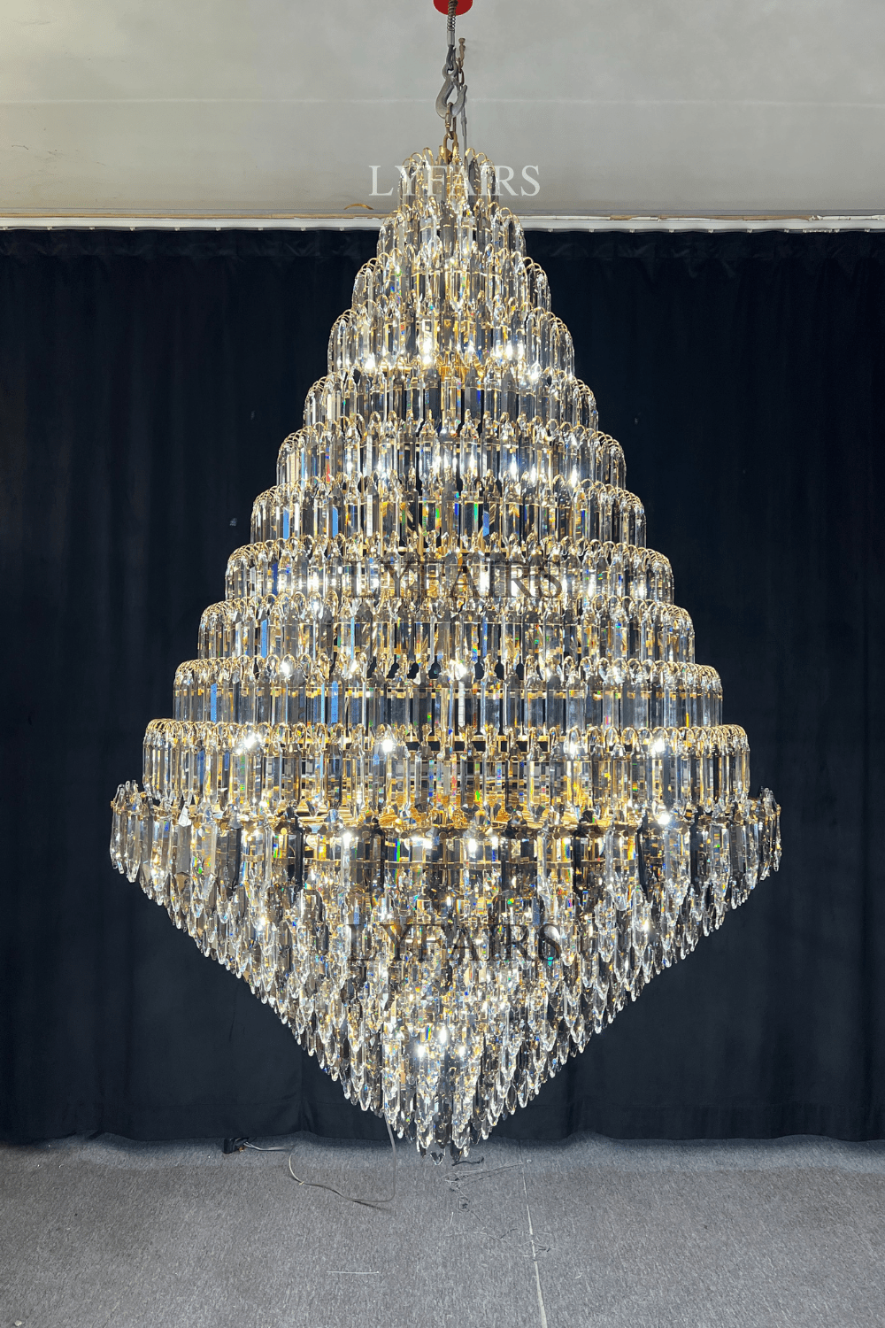Luxury Multi-tiered Honeycomb Crystal Chandelier for High Ceiling-Chandeliers - VChandelier